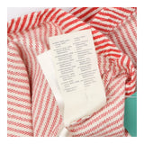 Red and white striped pinafore dress