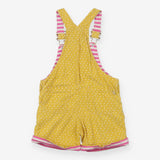 Dungarees Shortie Yellow Cord with Spots