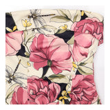 Y2K Midi Skirt Floral Rose Print A-Line Cream Pink