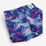 Shorts Blue and Neon Palm Leaves