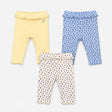 Ruffle Legging Yellow, Blue and Cream Floral 3-Pac