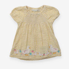 Yellow Gingham Tunic with Ducks