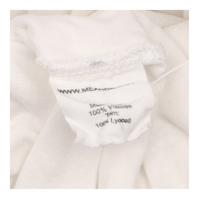 Ruched Shirt in White Viscose with Open Collar and