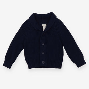 Cardigan blue chunky shawl collar