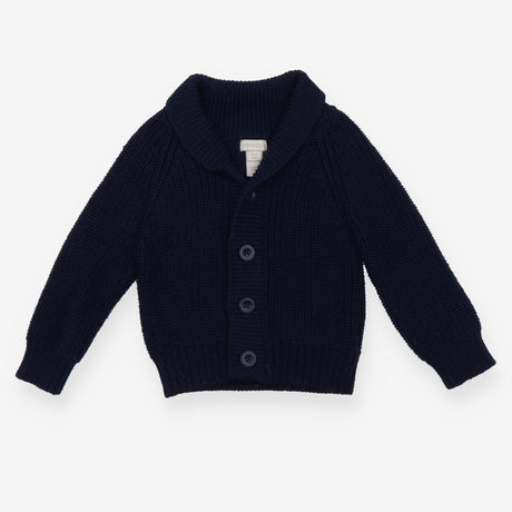 Cardigan blue chunky shawl collar