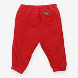 Cord Trouser Red with Blue Strings