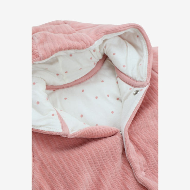 Hooded Cardigan Pink with spotted lining