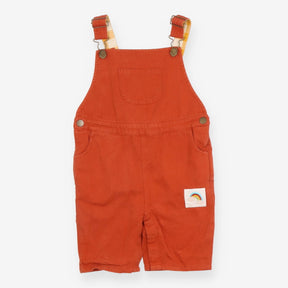 Burnt Orange Dungarees Yellow Lining