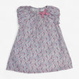 Dress White with Pink Flowers and Pink Bow detail