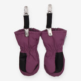 Purple ski mittens