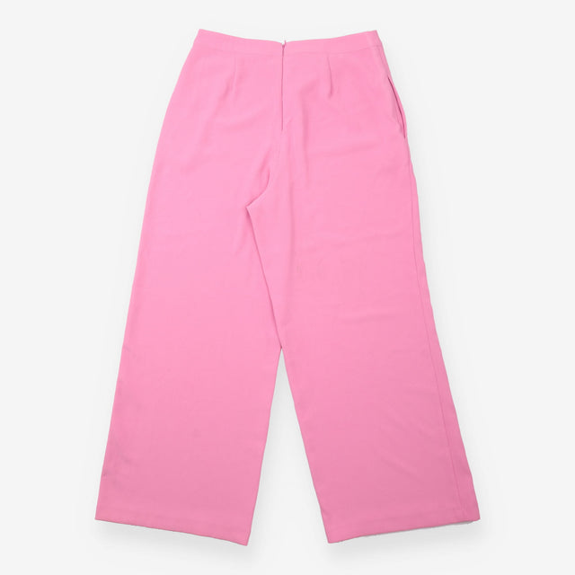 QUERY Wide Leg Trousers Pink Tailored High Waist