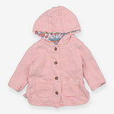 Jacket pink stripe floral lining hooded