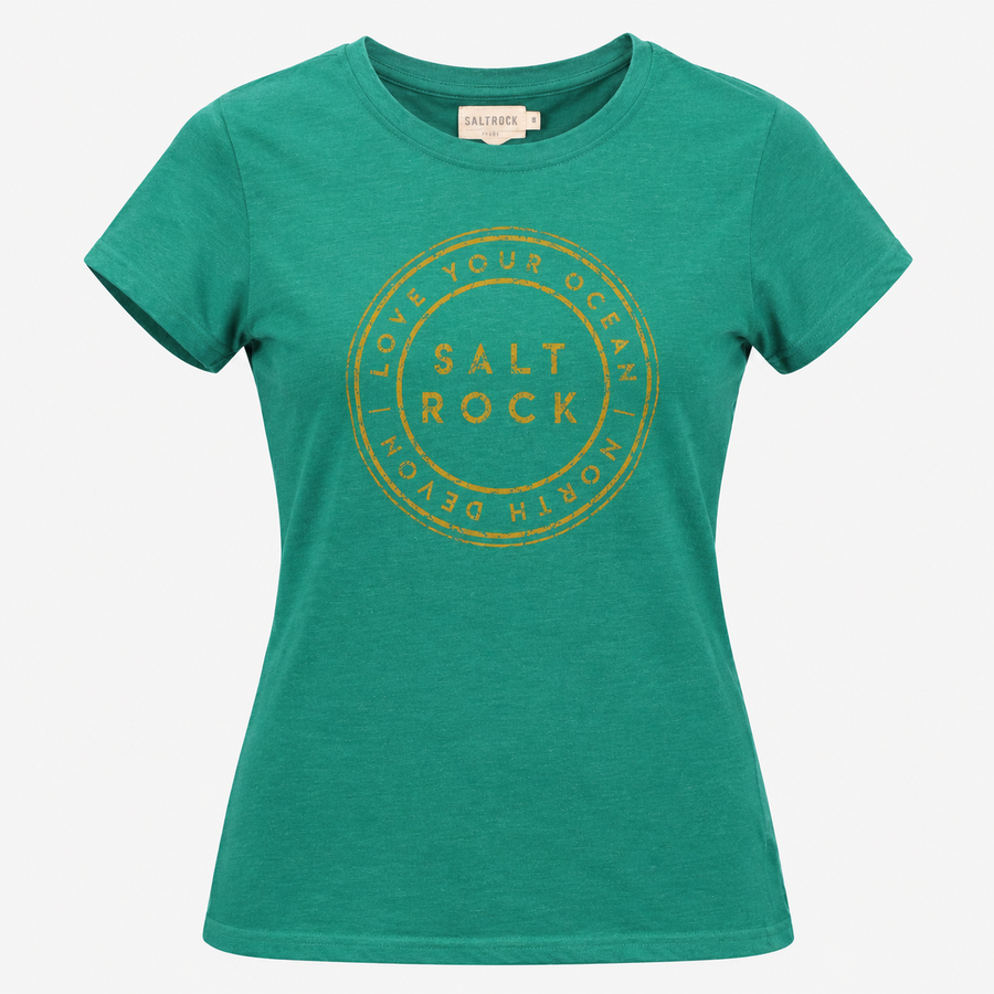 T-Shirt Green Love Your Ocean Graphic Short Sleeve