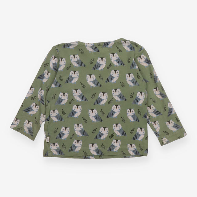 Tee LS green owls