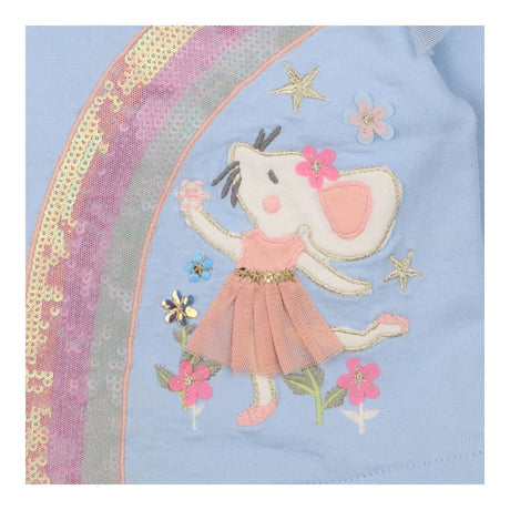 Dress long sleeve blue rabbit and mouse 