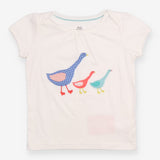 T-Shirt Short Sleeve White with Duck Appliques