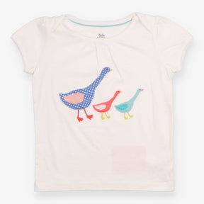 T-Shirt Short Sleeve White with Duck Appliques