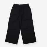 Black Linen Rich Wide Leg Cropped Trousers
