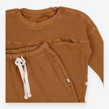 Outfit Sweater and Joggers Waffle Brown