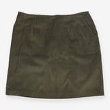 Skirt Khaki Corduroy A Line Cotton Above Knee