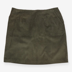 Skirt Khaki Corduroy A Line Cotton Above Knee