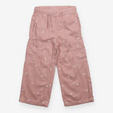 Trousers pull on pink white flower