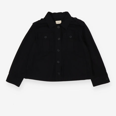 Black lightweight denim utility jacket
