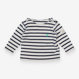White and Black Striped Long Sleeve
