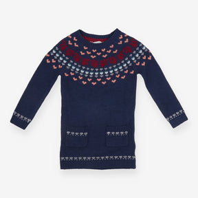 Navy fairisle knit dress squirrels