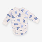 White Bodysuit with Blue Dogs 