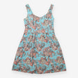 Pinafore Dress Paisley Print Cotton Turquoise