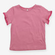 Tee Pink SS lace sleeve edging