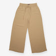 Beige Elasticated Drawstring Wide Leg Trousers