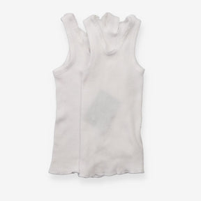 2 pack white ribbed vests