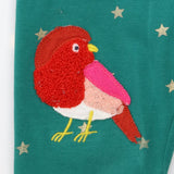 Green festive robin leggings