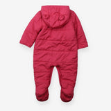Pink Pramsuit with coloured buttons and floral lin