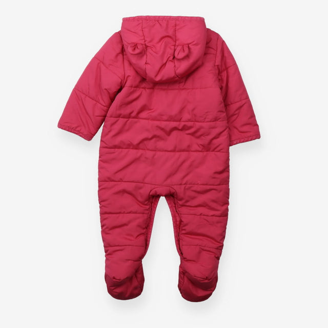 Pink Pramsuit with coloured buttons and floral lin