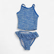 Tankini Blue Waves Ruffled Waist
