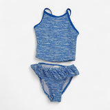 Tankini Blue Waves Ruffled Waist
