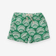 Green towelling shorts shell print