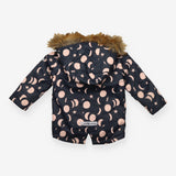 Coat black moon lightning fleece lining