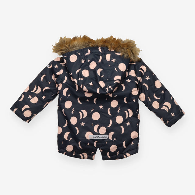 Coat black moon lightning fleece lining
