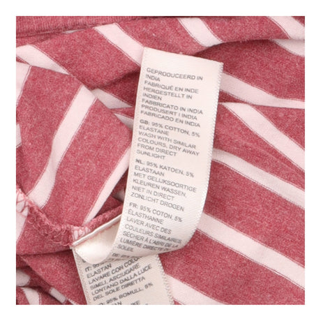 Top Rose Pink Cream Breton Stripe Boat Neck Long S