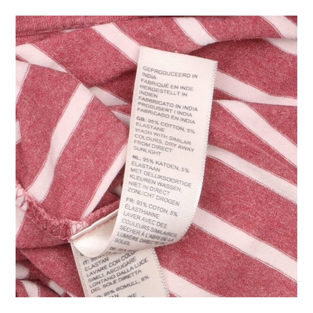 Top Rose Pink Cream Breton Stripe Boat Neck Long S