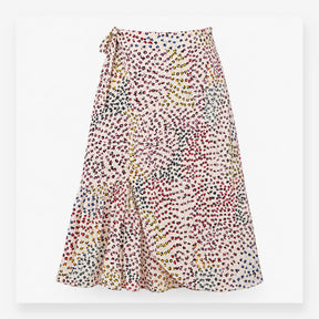 Leopard Spot Wrap Midi Skirt Multicoloured Print