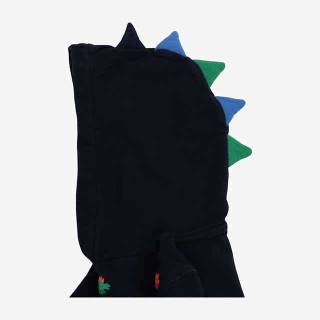 Hoodie Navy with Dinosaur Applique