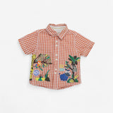 Orange gingham jungle shirt 