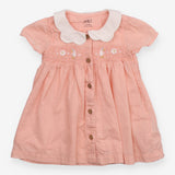 Pink Duck Dress with Grey Cardigan