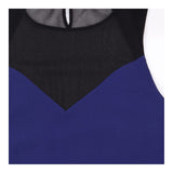 Dress Navy Sheer Black Yoke Layered M