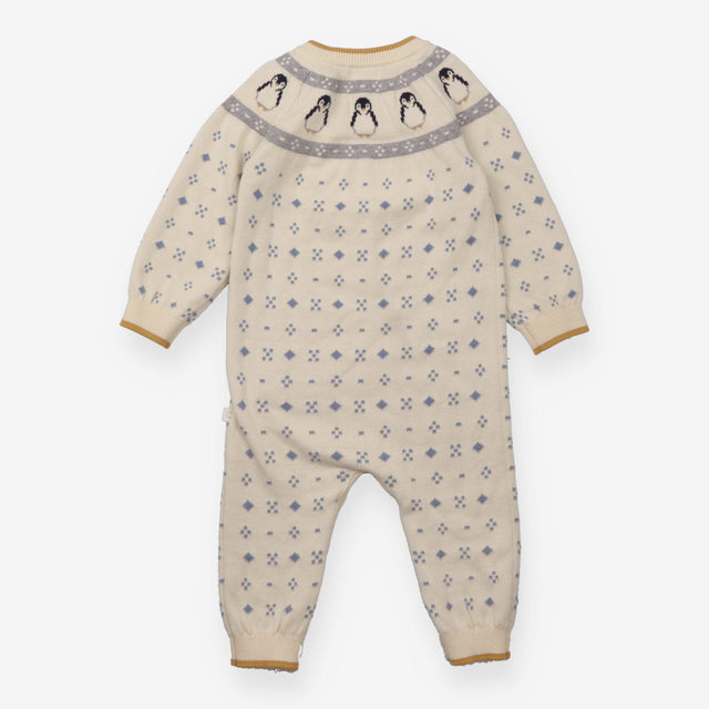 Romper Knit Cream Winter Wonderland Penguins